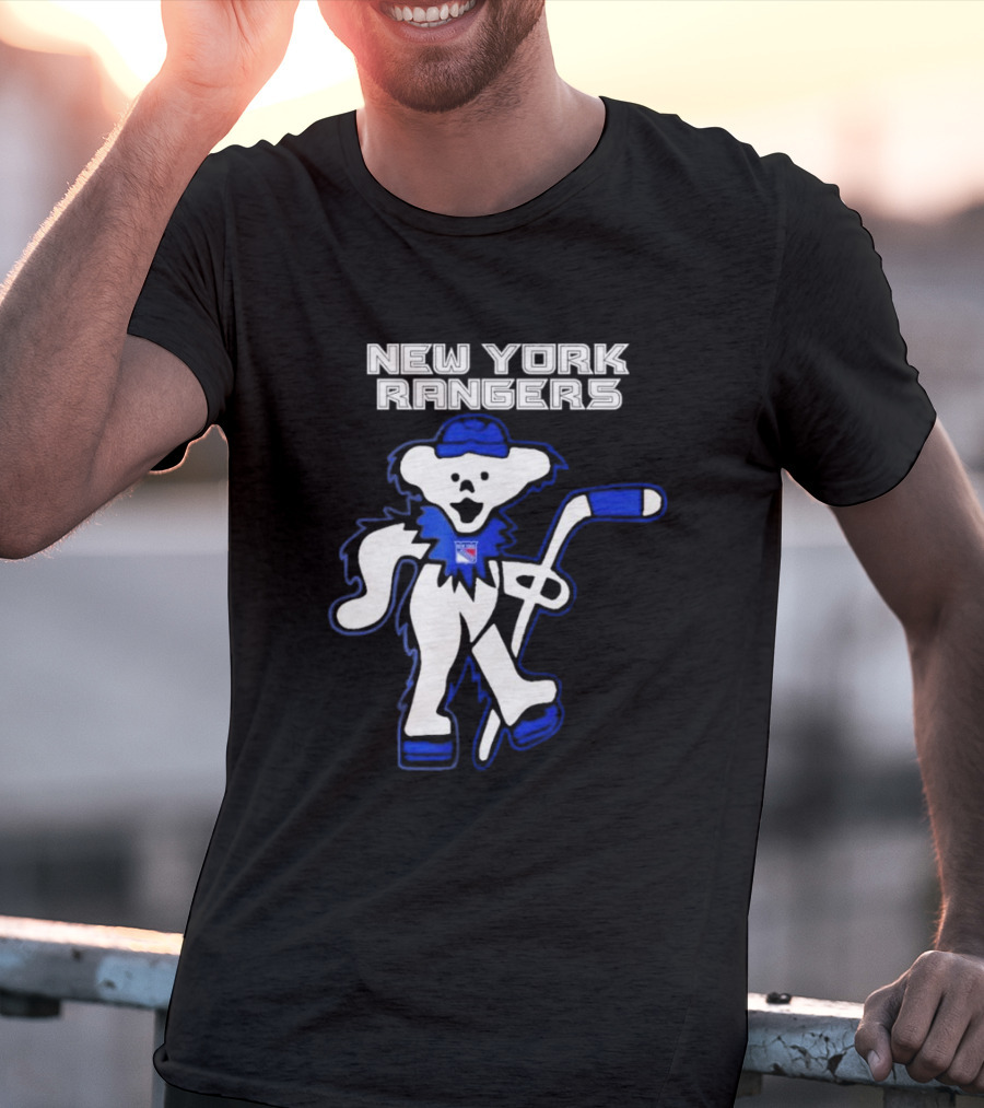 New York Rangers Grateful Dead Dancing Bear Hockey T-Shirt