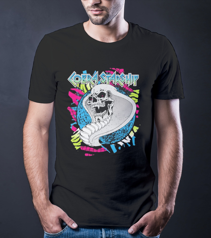 Cobra Starship Skull Cobra Neon Colors T-Shirt