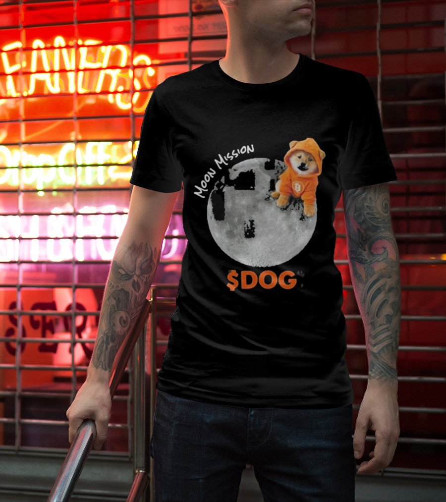 Moon Mission $DOG Dogecoin Bitcoin Shiba Inu T-Shirt