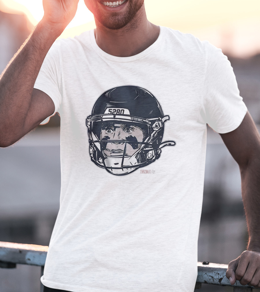 5280 Denver Broncos Crazy Eyes NFL Football Bo Nix Painting T-Shirt