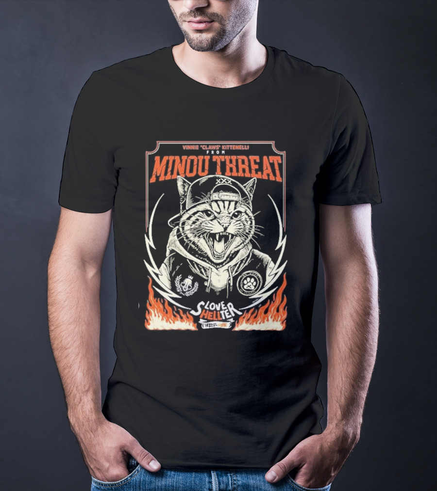 Vinnie Claws Kittenelli From Minou Threat Love Shelter Hellfest Open Air Festival T-Shirt