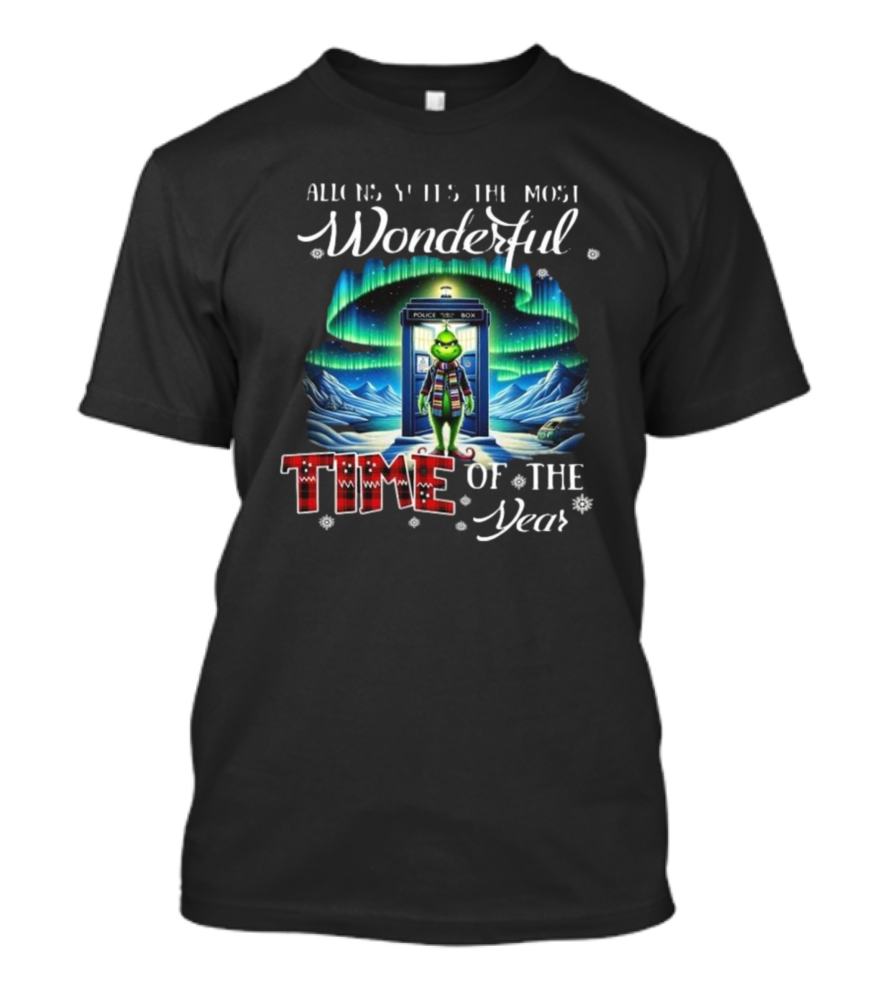 Allons-Y It’s The Most Wonderful Time Of The Year Grinch Police Box T-Shirt