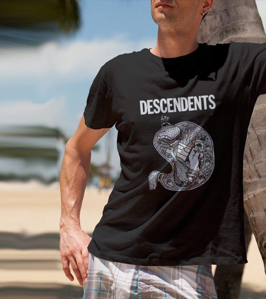 DESCENDENTS Hypercaffium Spazzinate Funny Stomach Graphic T-Shirt