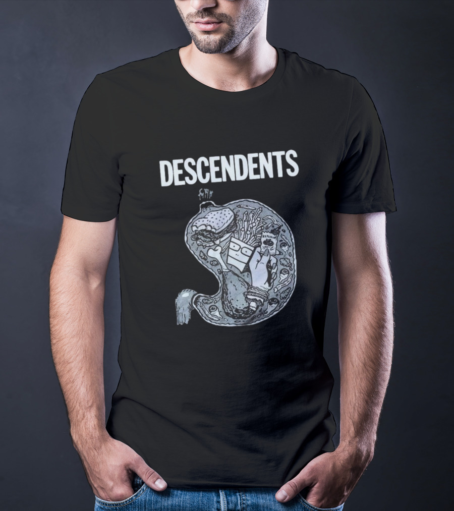 DESCENDENTS Hypercaffium Spazzinate Funny Stomach Graphic T-Shirt