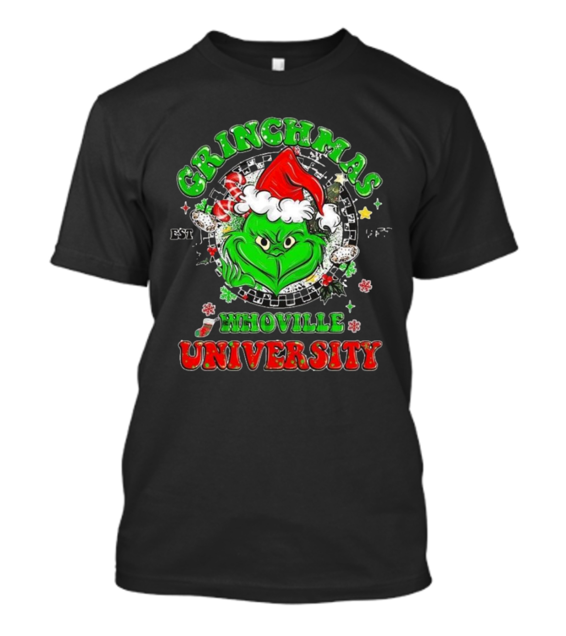Grinchmas Whoville University Est 1957 Merry Christmas Grinch T-Shirt