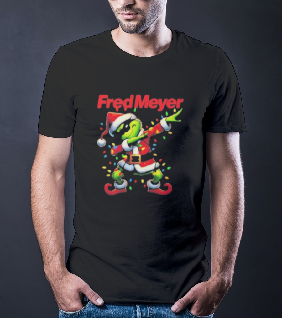 Fred Meyer Santa Grinch Dabbing Merry Christmas T-Shirt