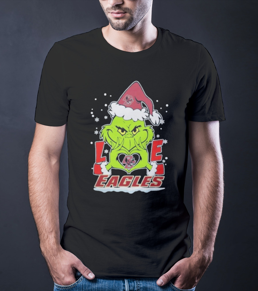 The Grinch Love Boston College Eagles Christmas Football T-Shirt