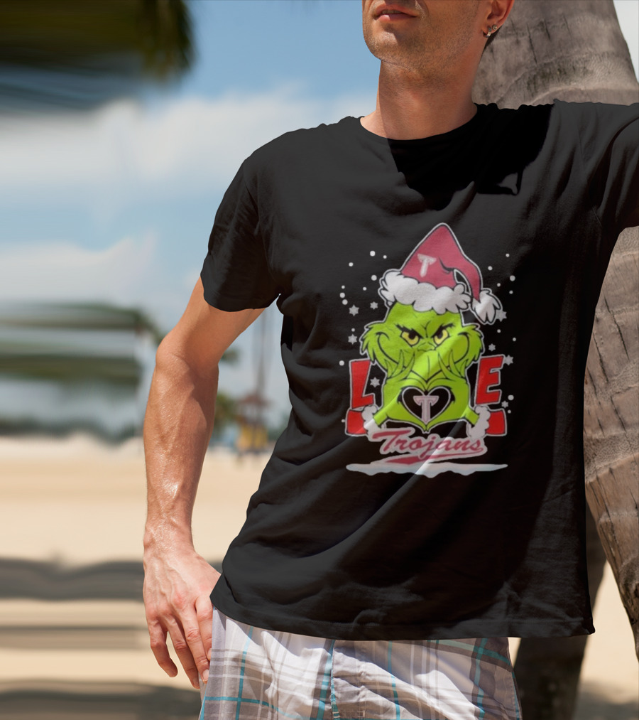 The Grinch Love Troy Trojans Christmas T-Shirt