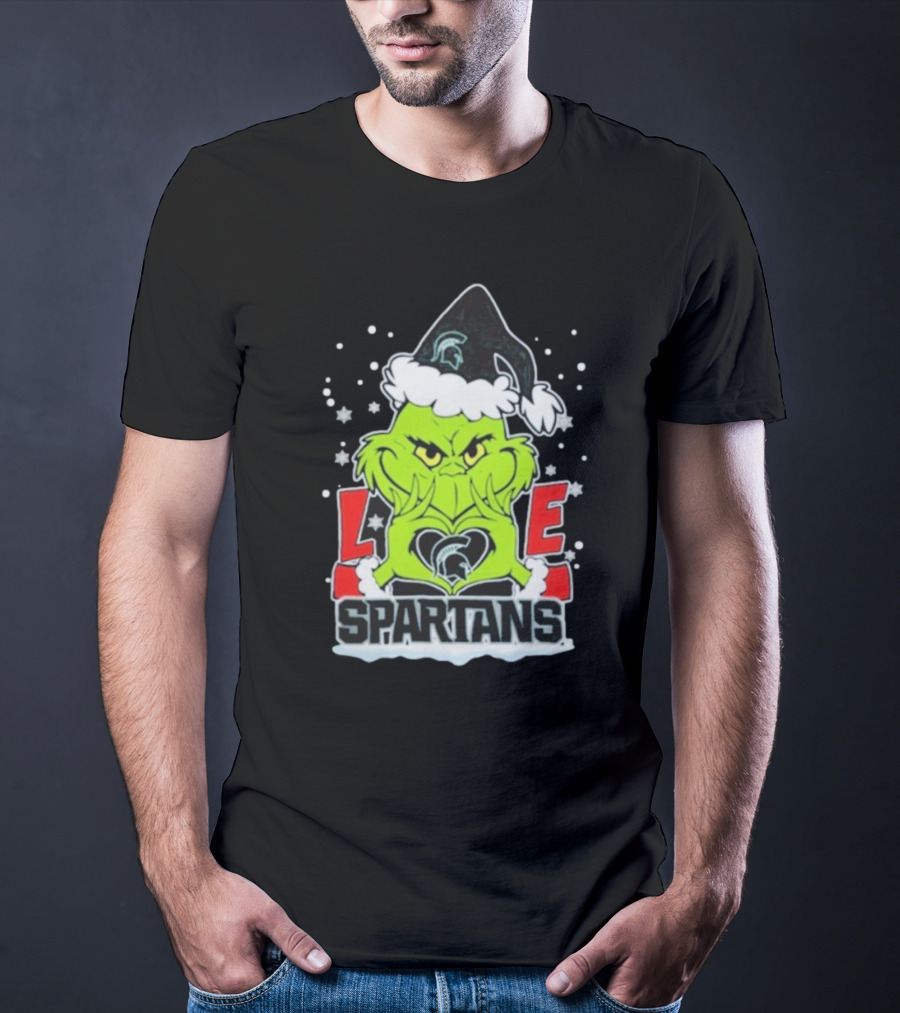 The Grinch Love Spartans Michigan State Christmas T-Shirt