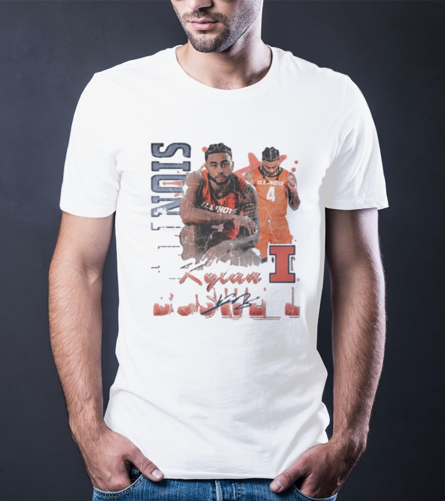 Kylan Boswell Illinois Fighting Illini 90s Signature Classic Player Collection T-Shirt