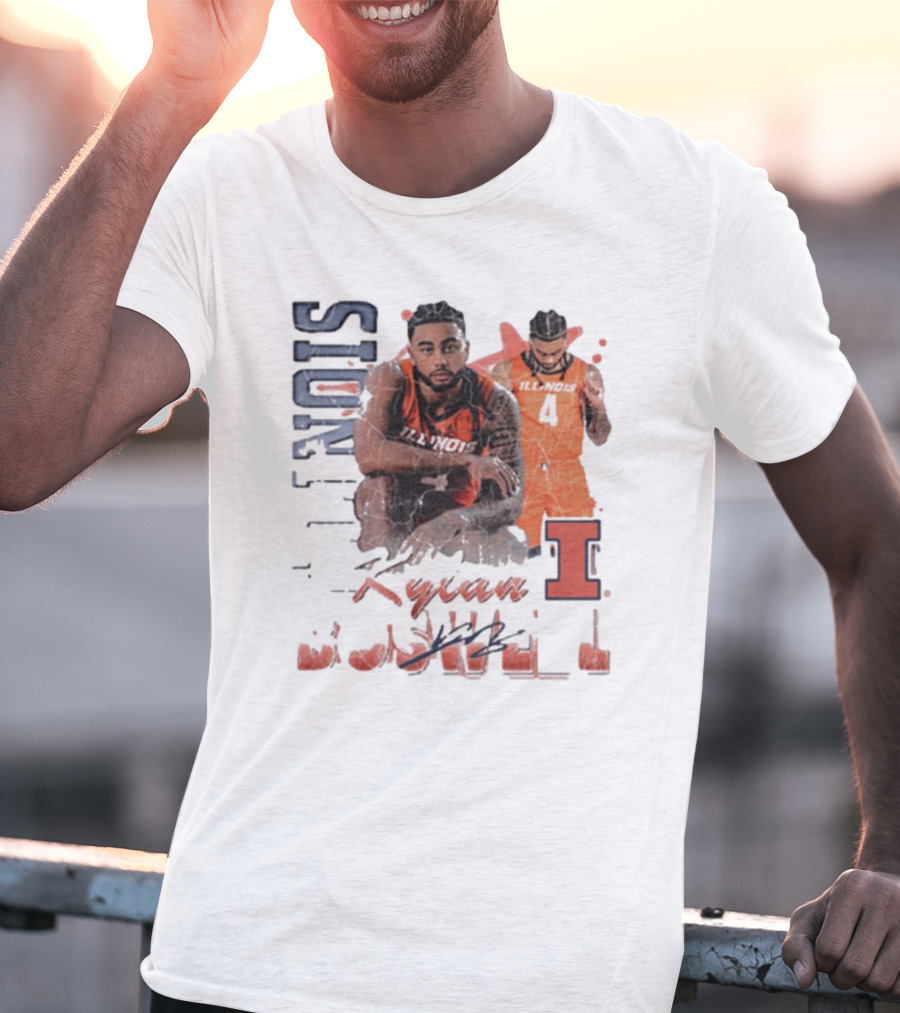 Kylan Boswell Illinois Fighting Illini 90s Signature Classic Player Collection T-Shirt