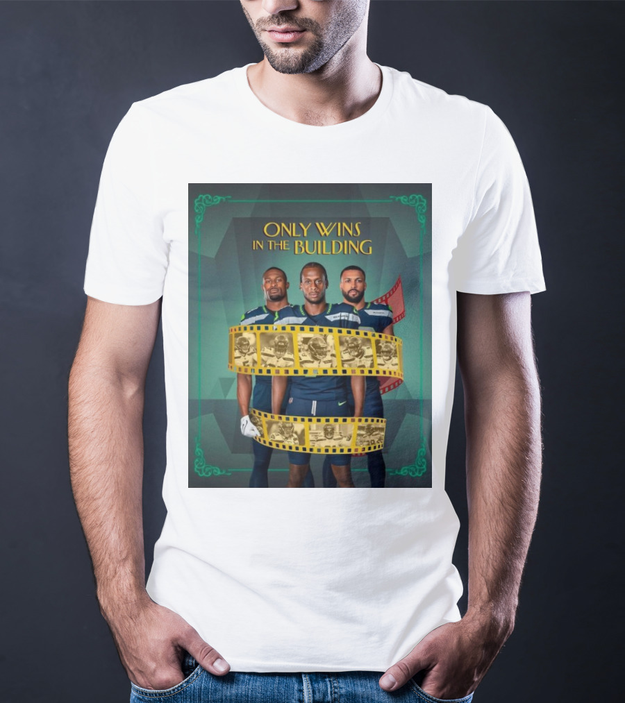 ONLY WINS IN THE BUILDING SEATTLE SEAHAWKS FILM STRIP BACKGROUND T-Shirt