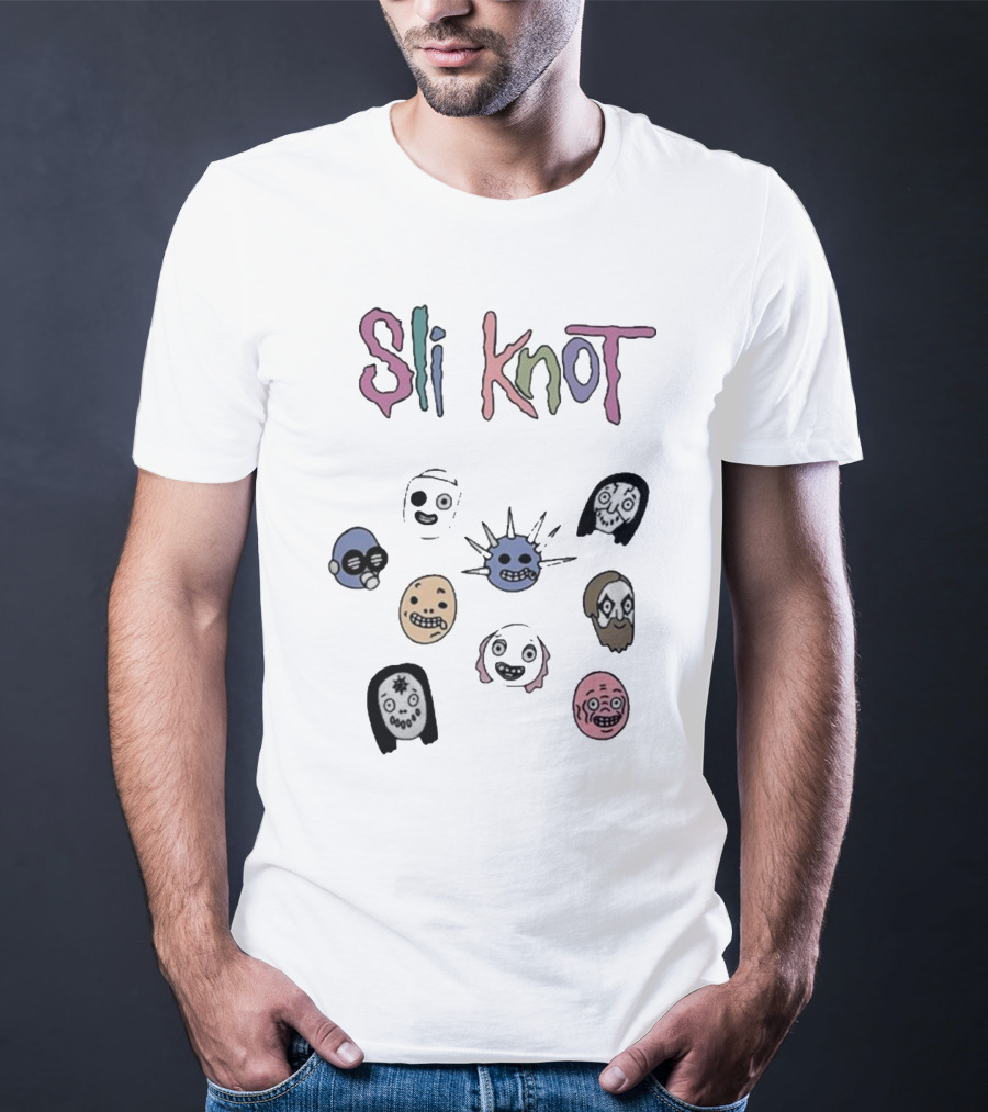 Sli Knot Cartoon Faces Collection From Custer T-Shirt
