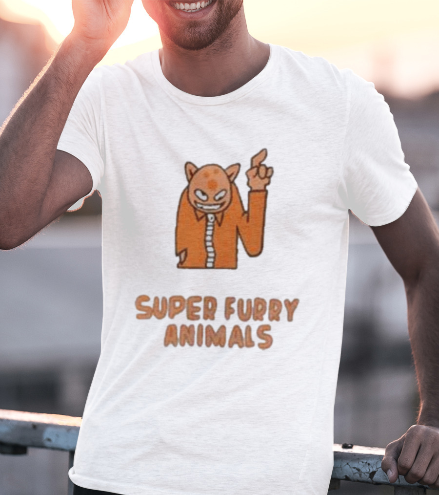 Super Furry Animals Cartoon Character Orange Creature T-Shirt
