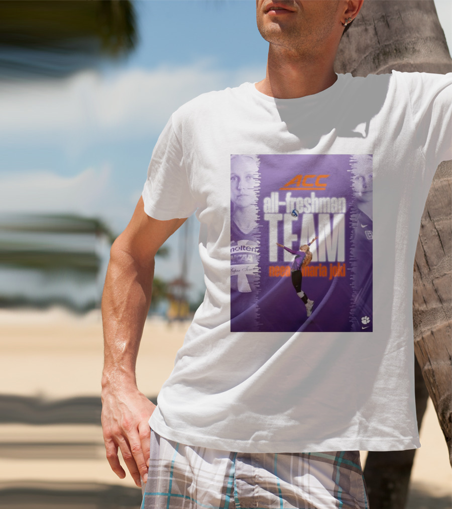 Clemson Tigers ACC All-Freshman Team Neea Maria Joki Volleyball Achievement T-Shirt