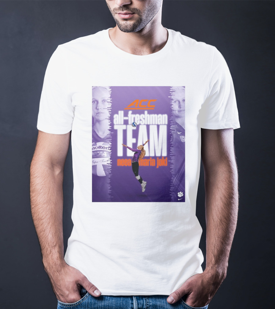 Clemson Tigers ACC All-Freshman Team Neea Maria Joki Volleyball Achievement T-Shirt