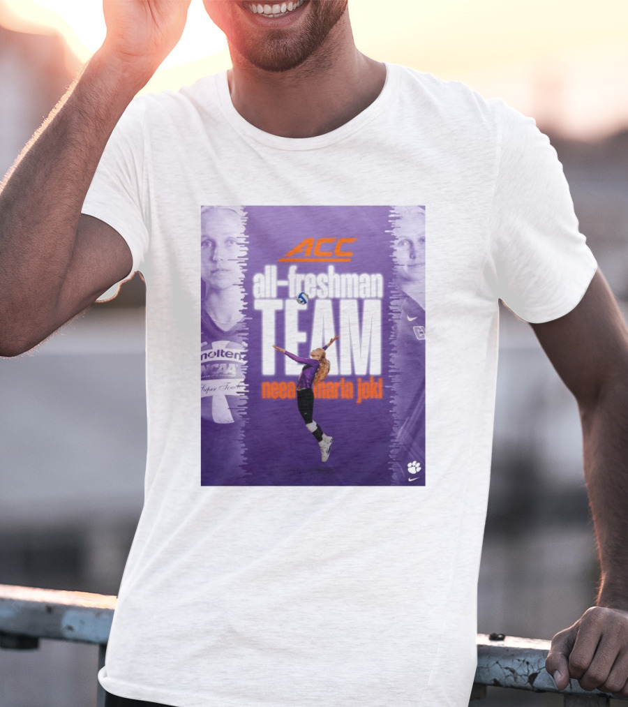 Clemson Tigers ACC All-Freshman Team Neea Maria Joki Volleyball Achievement T-Shirt