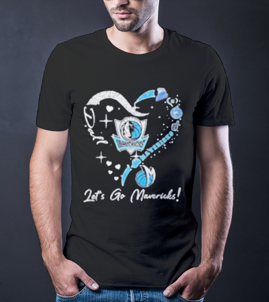 Dallas Mavericks Heart Diamond Let's Go Mavericks T-Shirt