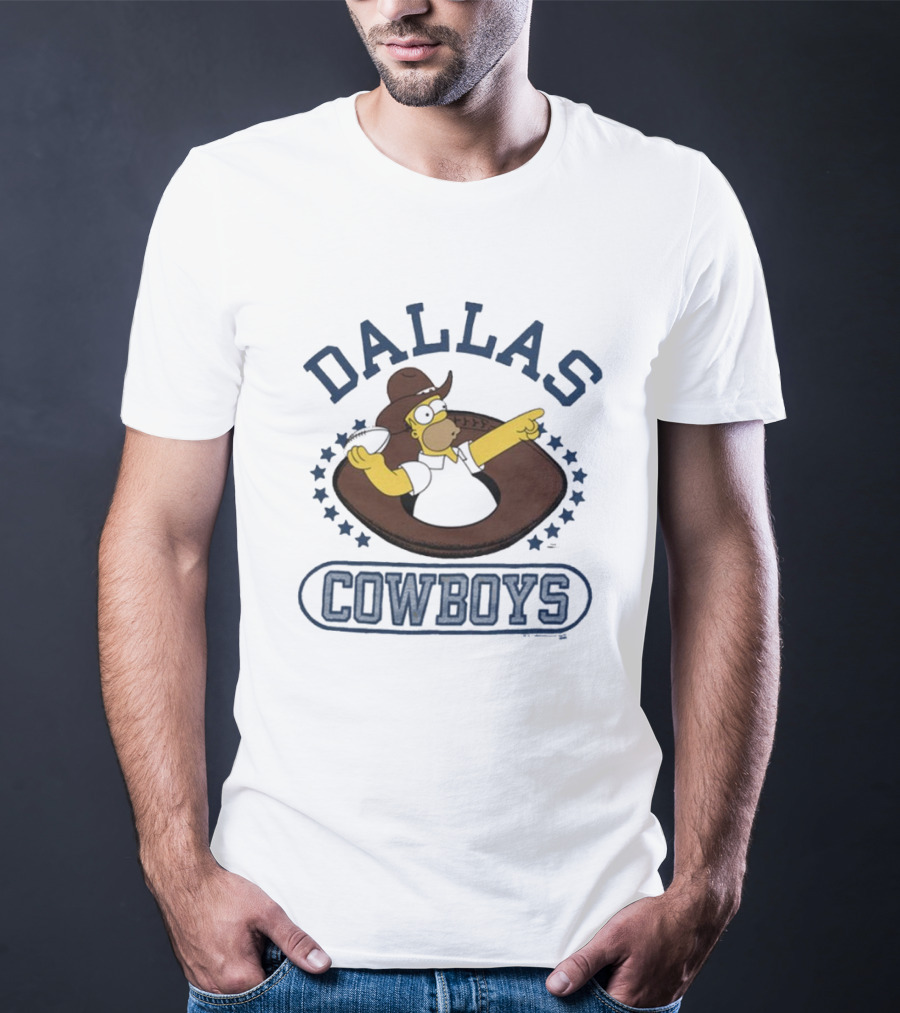 Dallas Cowboys Homer Simpson Football NFL Crossover T-Shirt