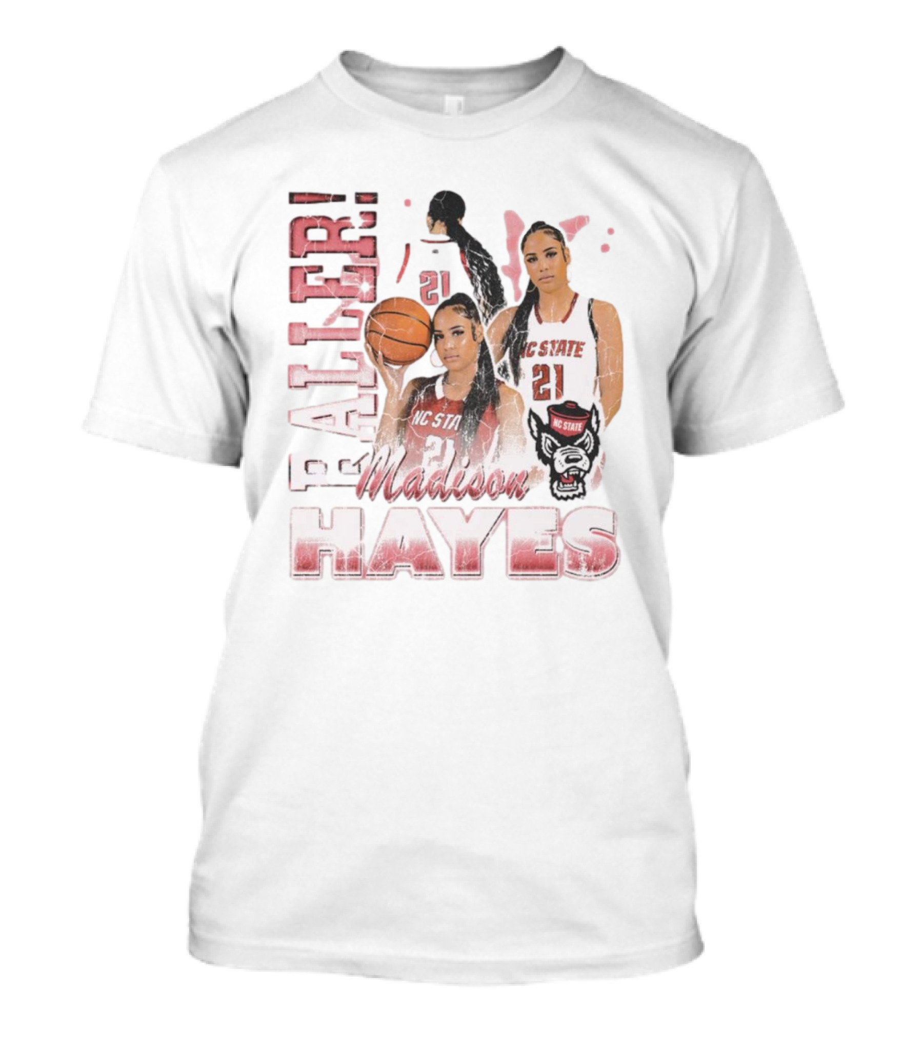 Madison Hayes NC State Wolfpack Raller 21 Retro 90s T-Shirt