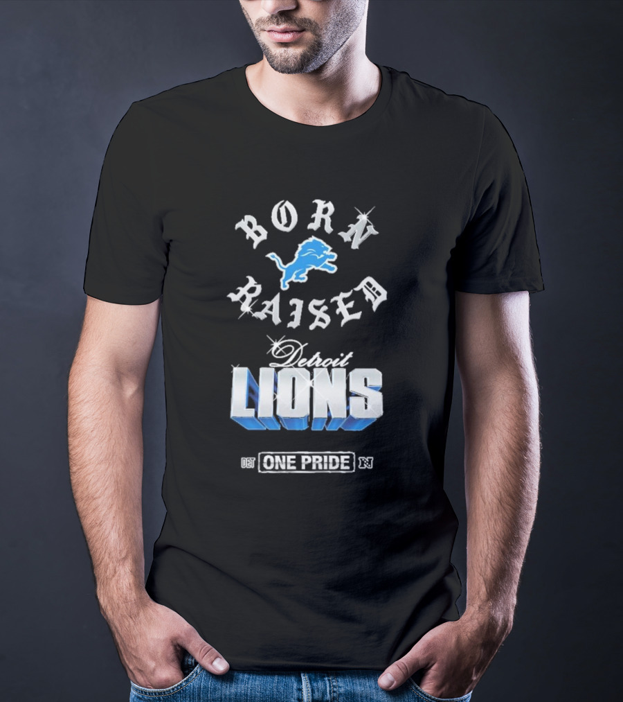 Born Raised Detroit Lions One Pride Chrome T-Shirt