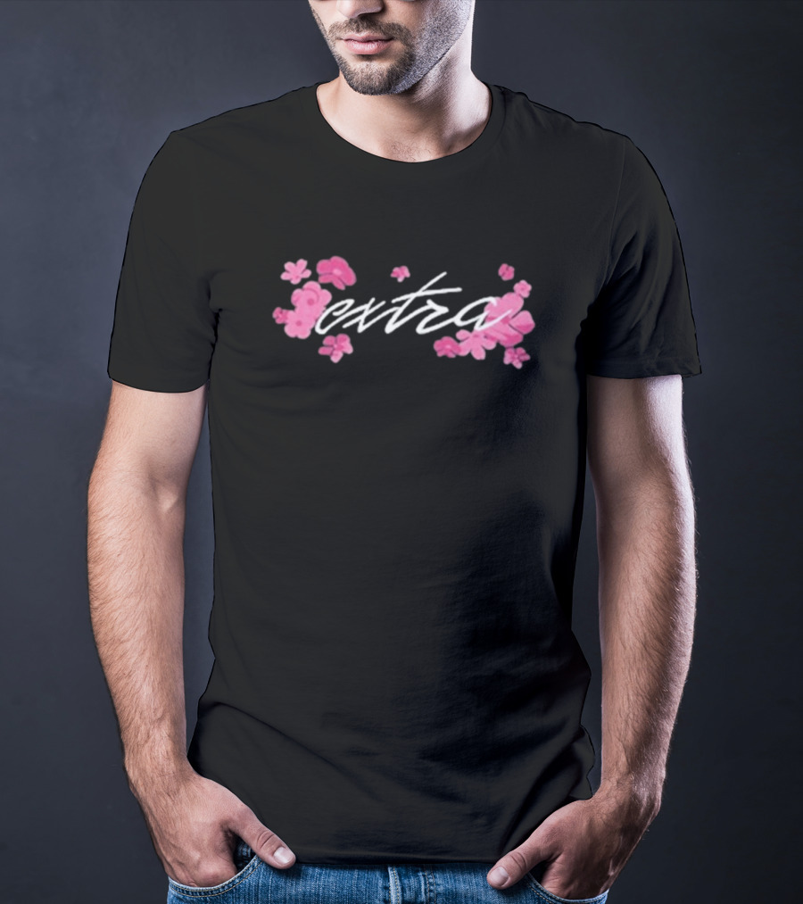 Extraemily Extra Floral Pink Flowers T-Shirt