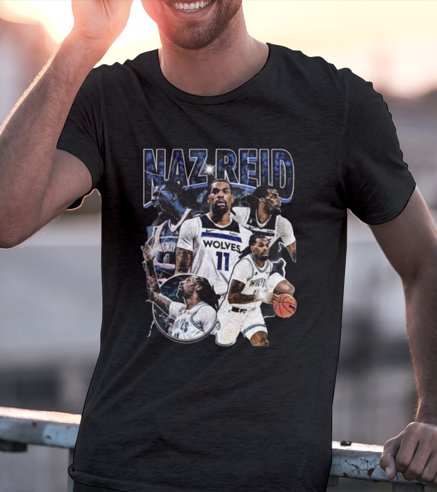 Naz Reid Minnesota Timberwolves NBA Player Collage T-Shirt