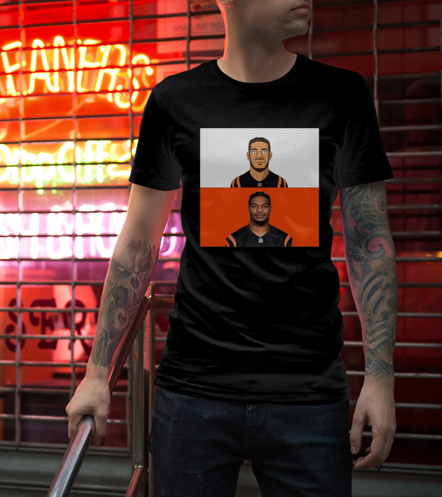 Ja’Marr Chase Cincinnati Bengals The Simpsons NFL Themed Drawing T-Shirt