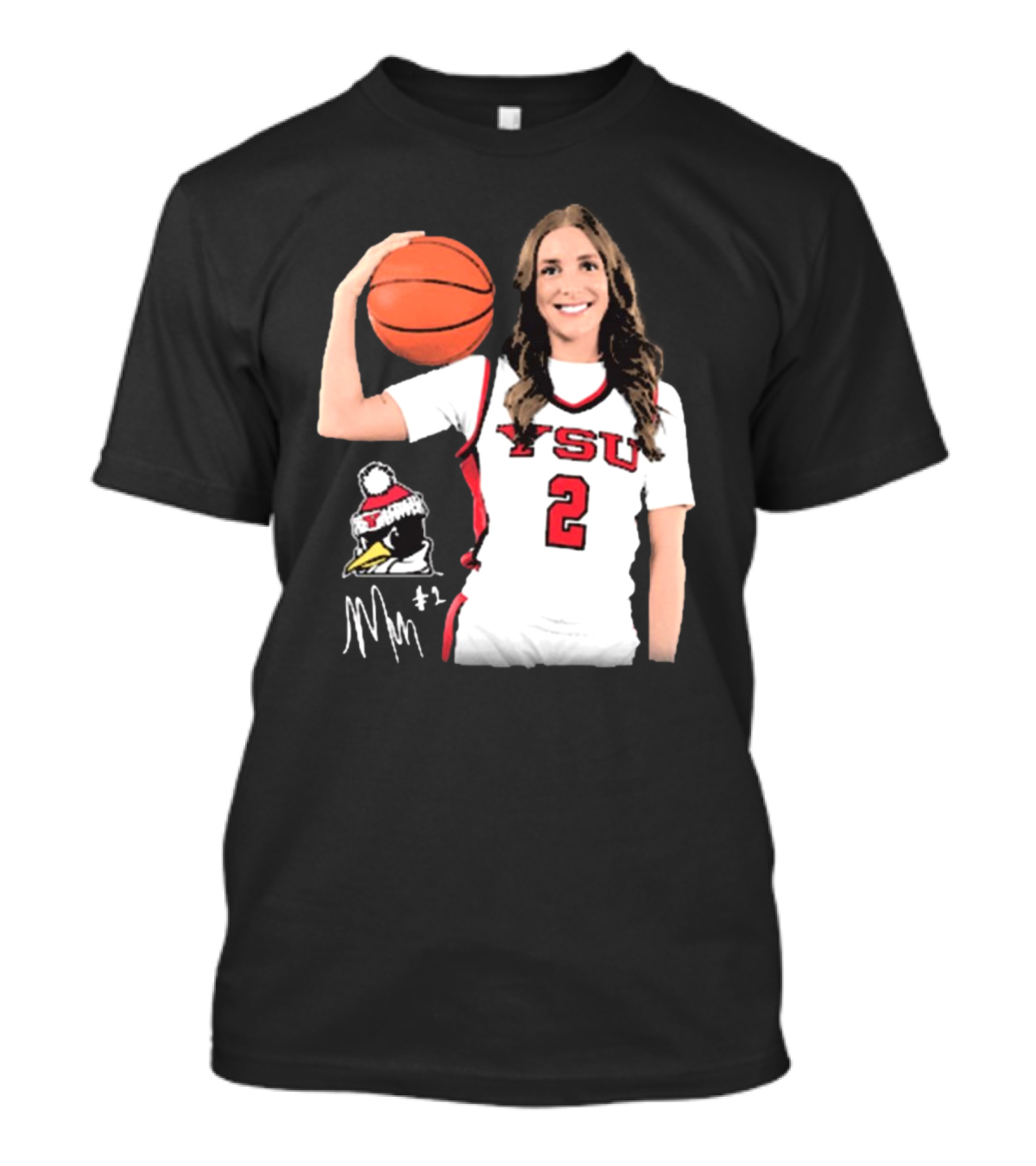 YSU Penguins Malia Magestro #2 Illustrated Signature Basketball Jersey T-Shirt