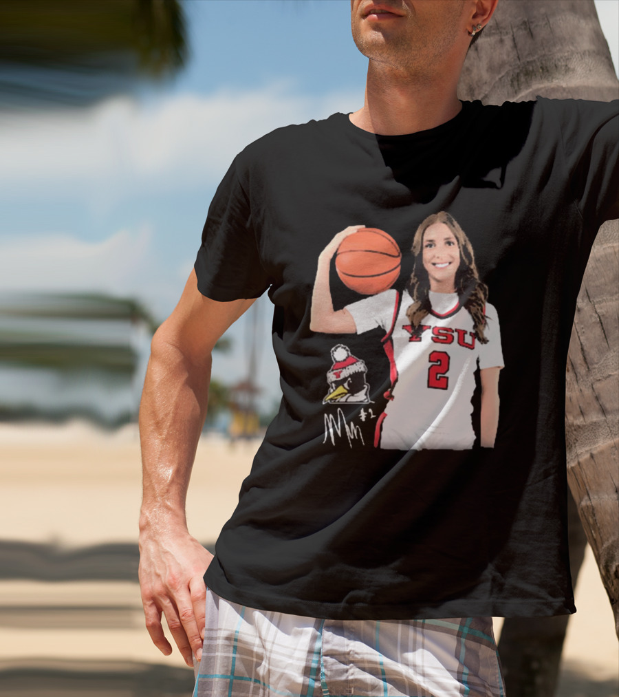 YSU Penguins Malia Magestro #2 Illustrated Signature Basketball Jersey T-Shirt