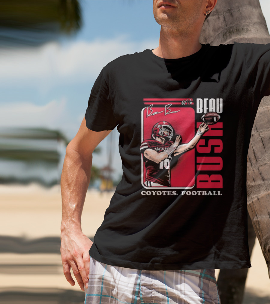 Beau Bush #16 South Dakota Coyotes Football Signature T-Shirt