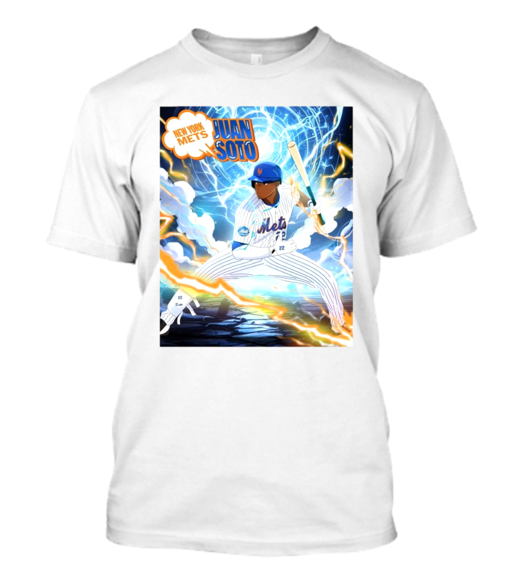 New York Mets Juan Soto Baseball Lightning Adventure T-Shirt