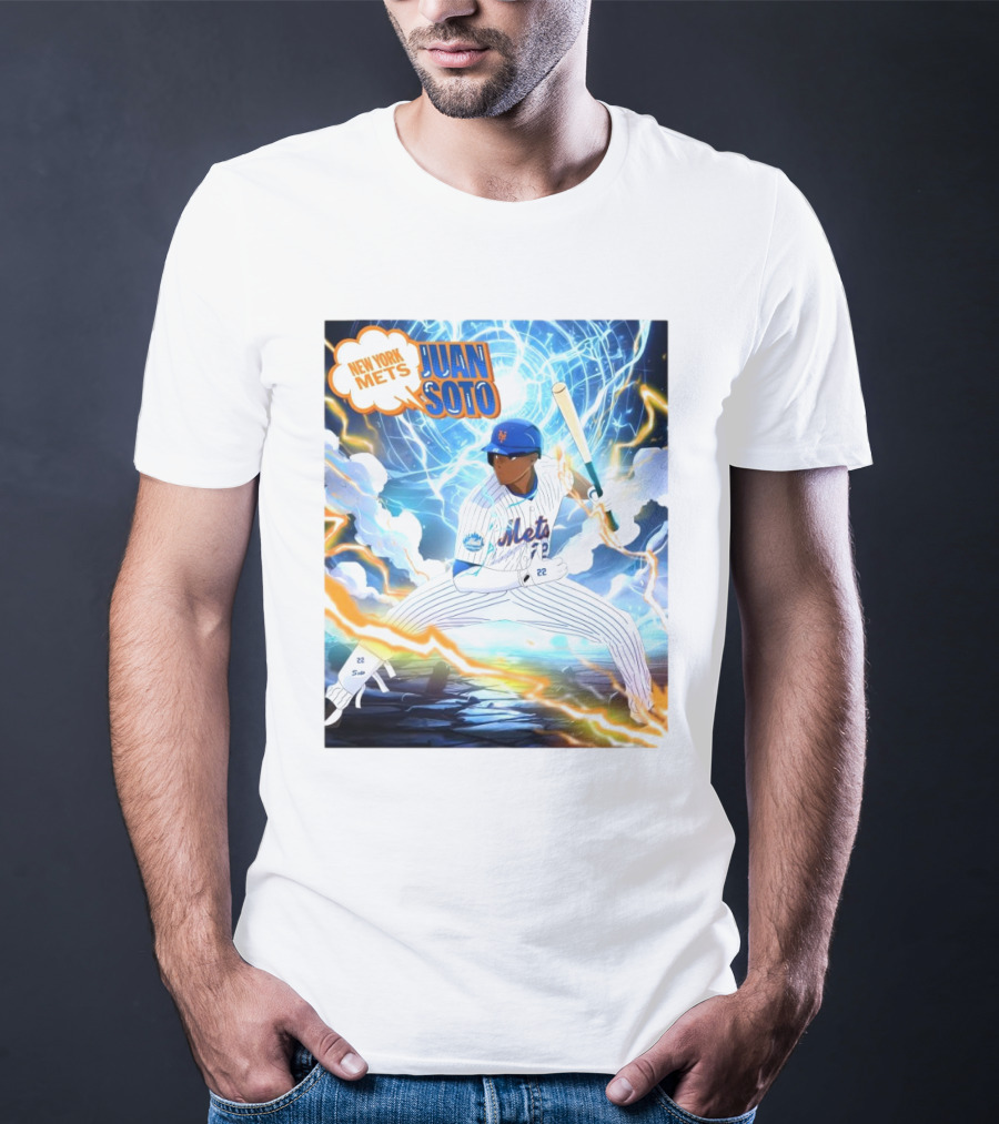 New York Mets Juan Soto Baseball Lightning Adventure T-Shirt