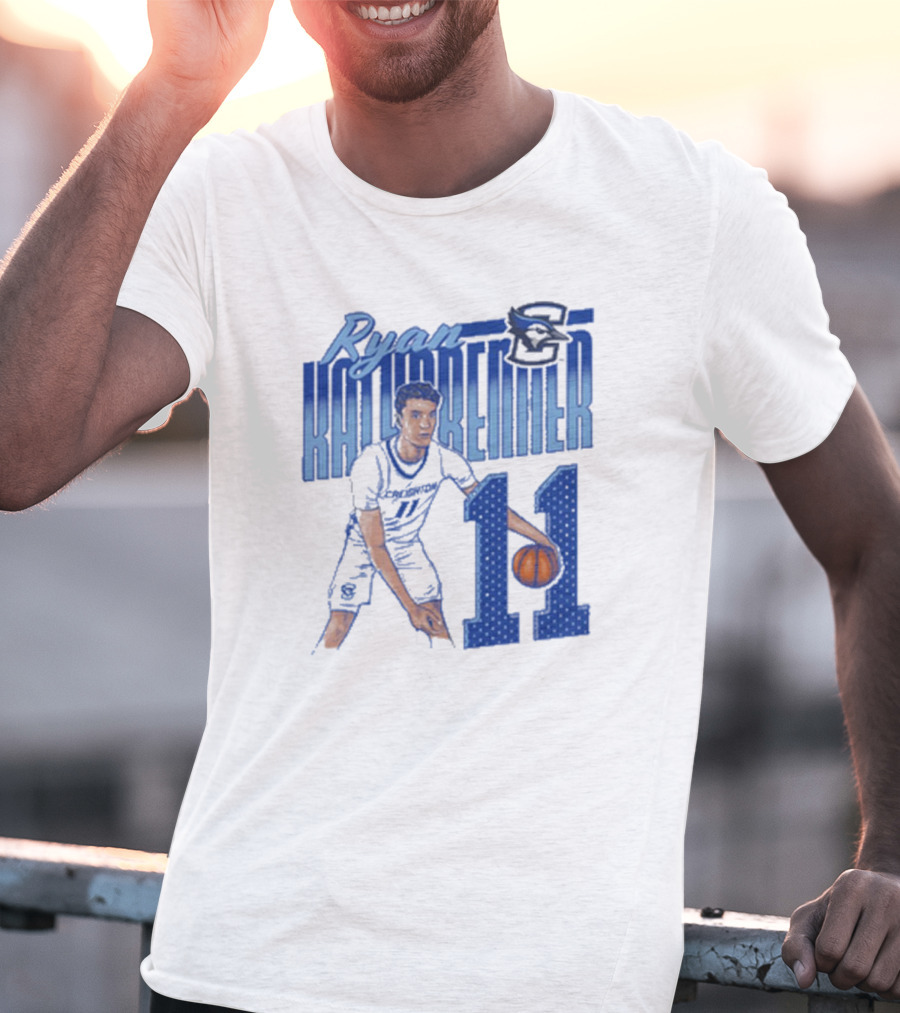 Ryan Kalkbrenner Creighton Bluejays Number 11 Cartoon Big East Conference T-Shirt