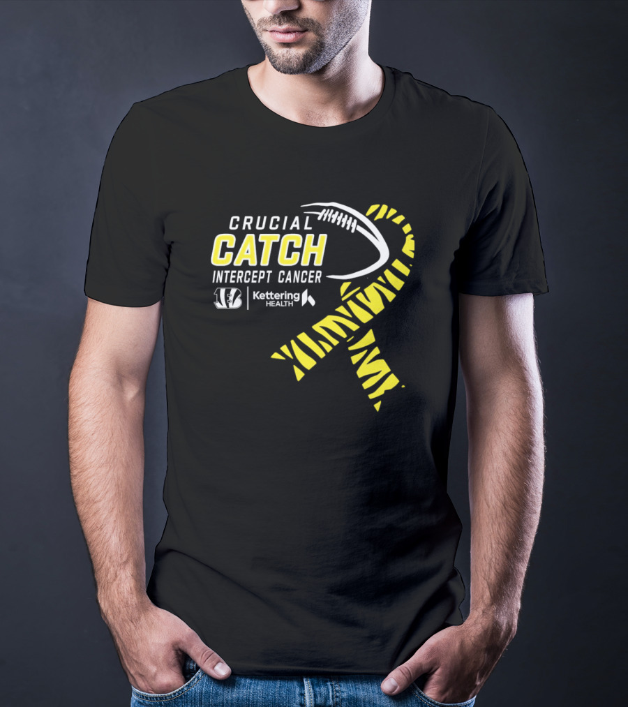 Crucial Catch Intercept Cancer Cincinnati Bengals Kettering Health Yellow T-Shirt