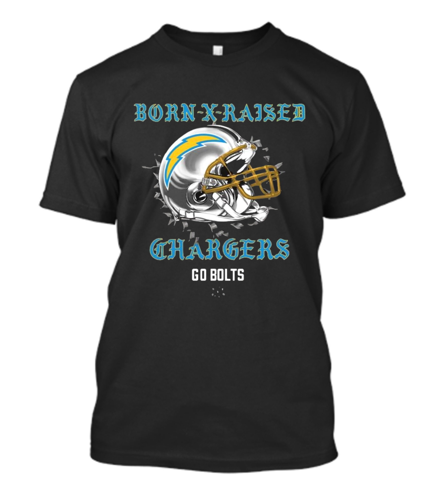 Born X Raised Chargers Helmet Go Bolts T-Shirt