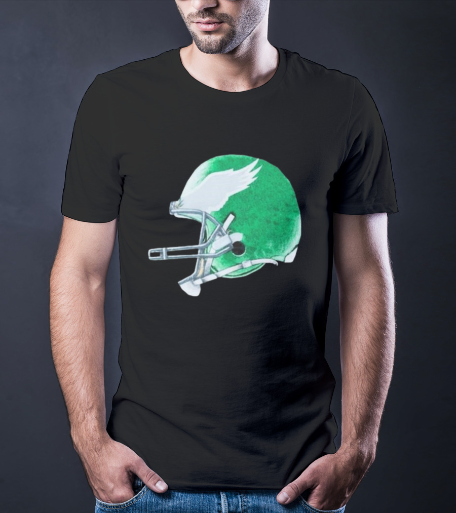 Eagles Green Winged Football Helmet T-Shirt