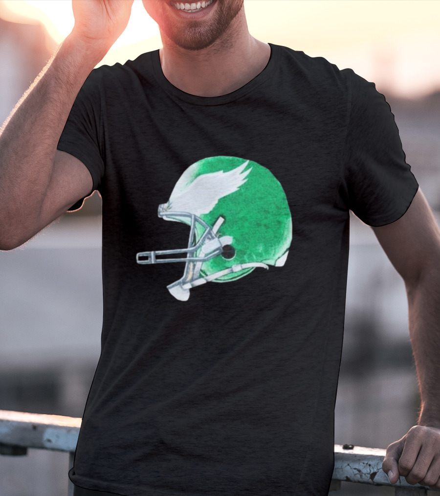 Eagles Green Winged Football Helmet T-Shirt