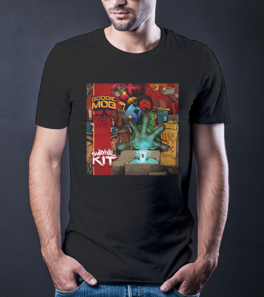 Goodie Mob Survival Kit Hand Album Art With Globe And Graffiti T-Shirt