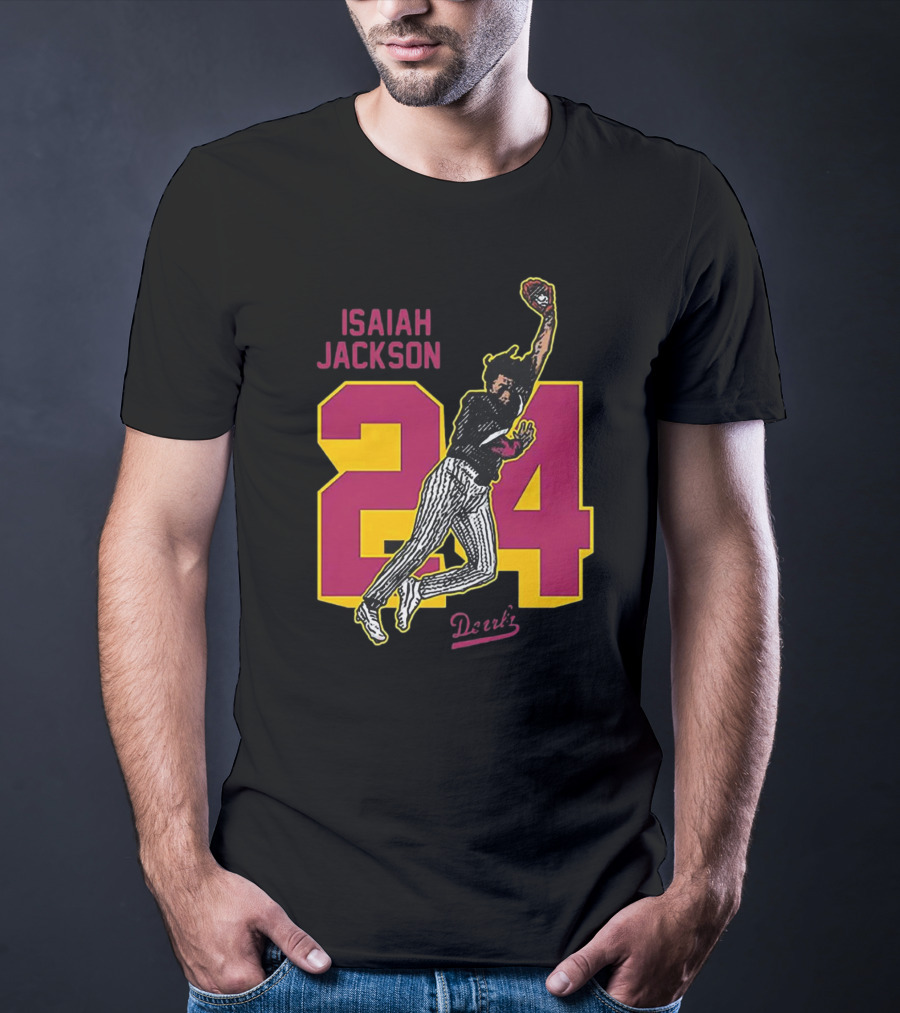 Isaiah Jackson 24 Arizona State Baseball Player Dunk Action T-Shirt