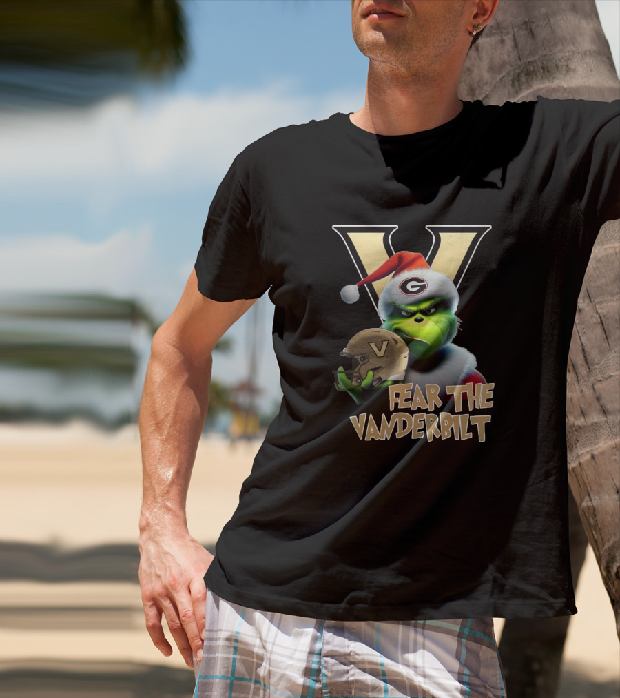 Santa Grinch Fear The Vanderbilt Commodores Helmet T-Shirt