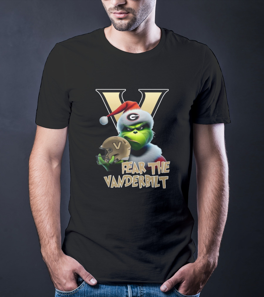 Santa Grinch Fear The Vanderbilt Commodores Helmet T-Shirt