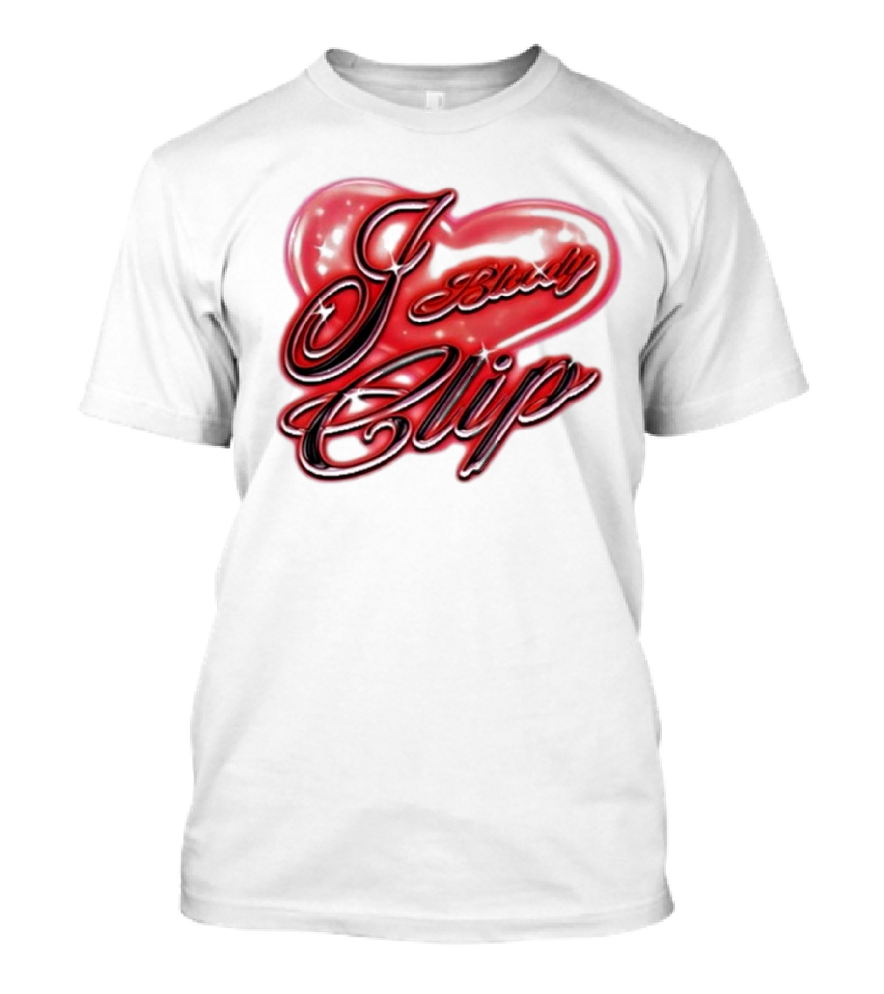 I Love Bloody Clip Heart Airbrush Imnotclip T-Shirt
