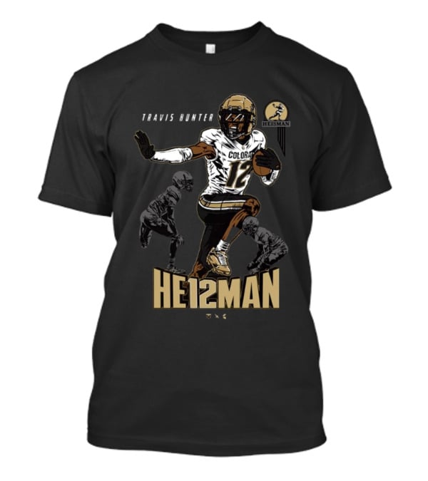 Travis Hunter Colorado 12 Heisman Buffaloes Football T-Shirt