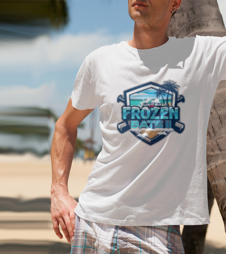 USSSA Frozen Bats II February 22-23 2025 Baseball Tropical Palm Beach Shield T-Shirt