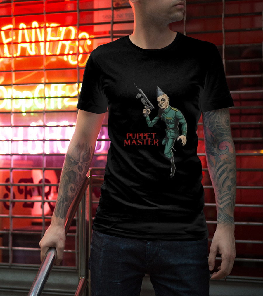 Bull Airs Puppet Master Character With Gun T-Shirt