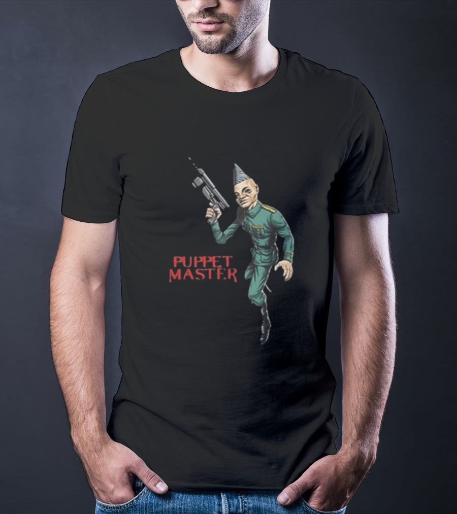 Bull Airs Puppet Master Character With Gun T-Shirt