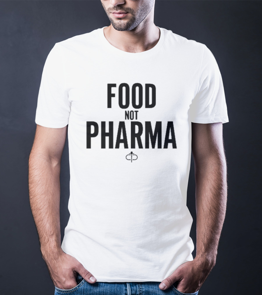 Food Not Pharma Text Icon Featuring Ian Carroll T-Shirt