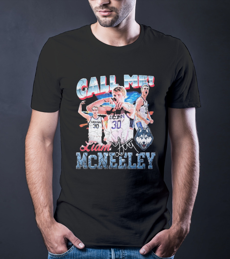Liam McNeeley Call Me UConn Huskies Retro 90s Signature 30 T-Shirt