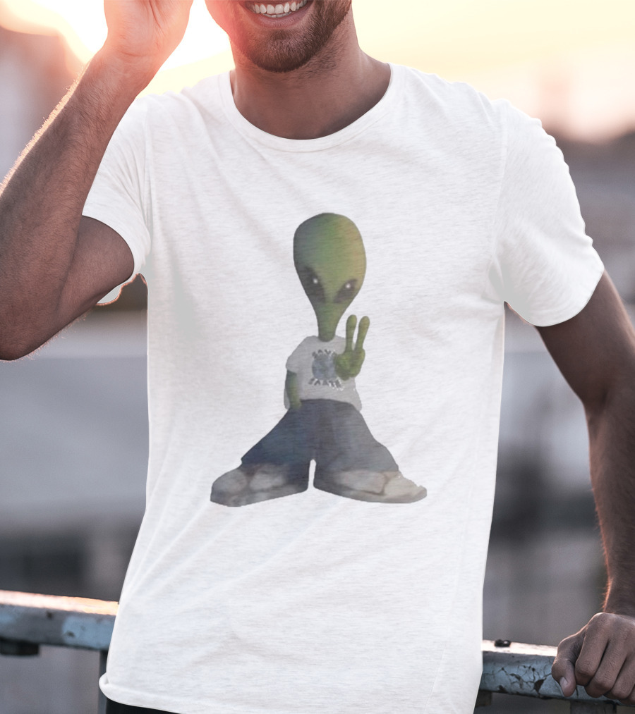 Save Earth Alien Peaceful Message T-Shirt
